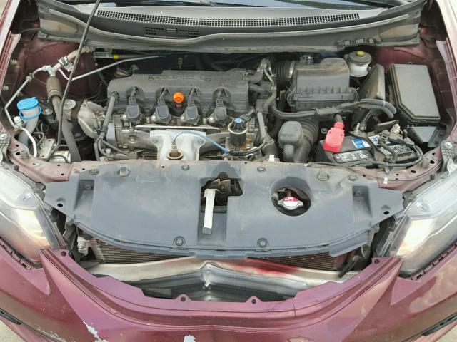 19XFB2F91EE083507 - 2014 HONDA CIVIC EXL BURGUNDY photo 7