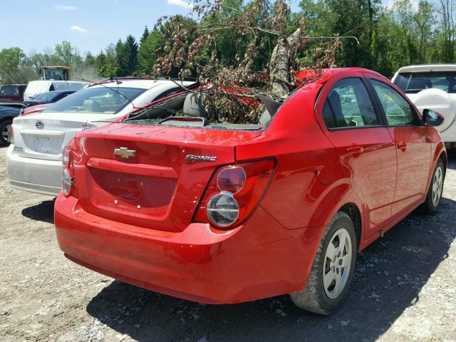 1G1JB5SH7E4209808 - 2014 CHEVROLET SONIC LS RED photo 4