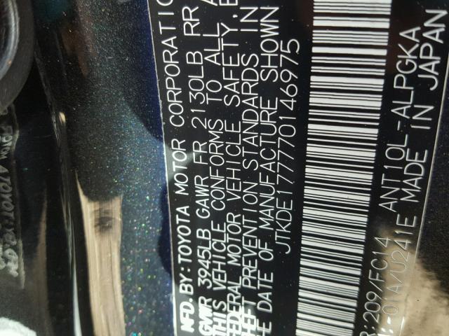 JTKDE177770146975 - 2007 TOYOTA SCION TC 黑色 照片 10