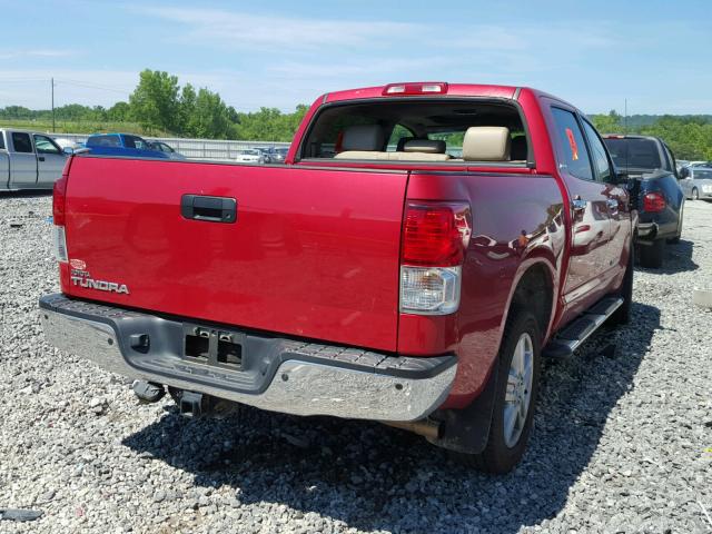 5TFFY5F19BX107297 - 2011 TOYOTA TUNDRA CRE RED photo 4