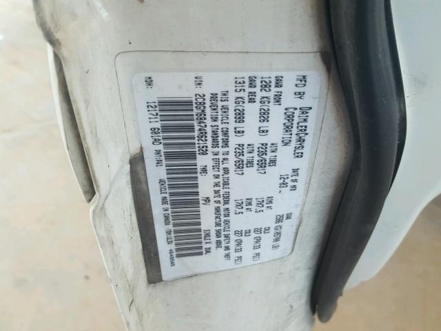 2C8GM68474R621520 - 2004 CHRYSLER PACIFICA WHITE photo 10