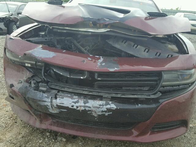 2C3CDXBG4FH737750 - 2015 DODGE CHARGER SE BURGUNDY photo 10