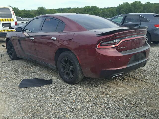 2C3CDXBG4FH737750 - 2015 DODGE CHARGER SE BURGUNDY photo 3