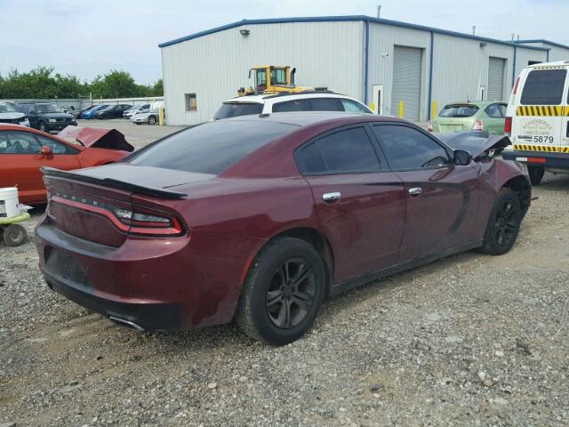 2C3CDXBG4FH737750 - 2015 DODGE CHARGER SE BURGUNDY photo 4