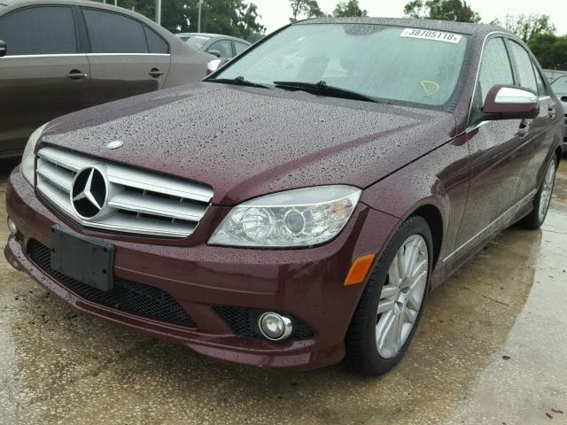 WDDGF81X28F078446 - 2008 MERCEDES-BENZ C 300 4MAT MAROON photo 2