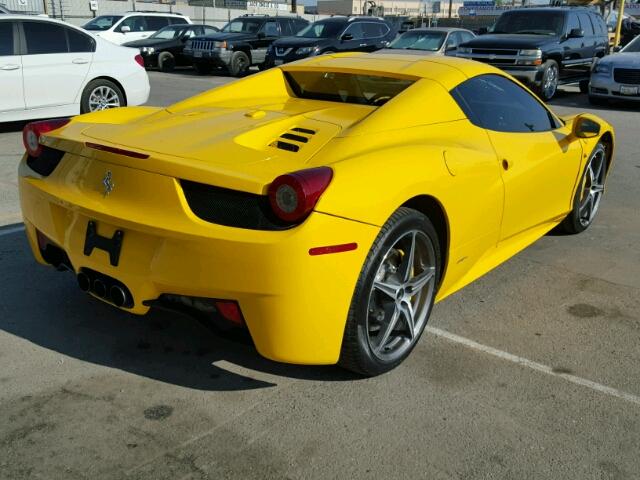 ZFF68NHA5F0204817 - 2015 FERRARI 458 SPIDER YELLOW photo 4