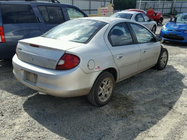 1B3ES46C2YD732449 - 2000 DODGE NEON BASE SILVER photo 4