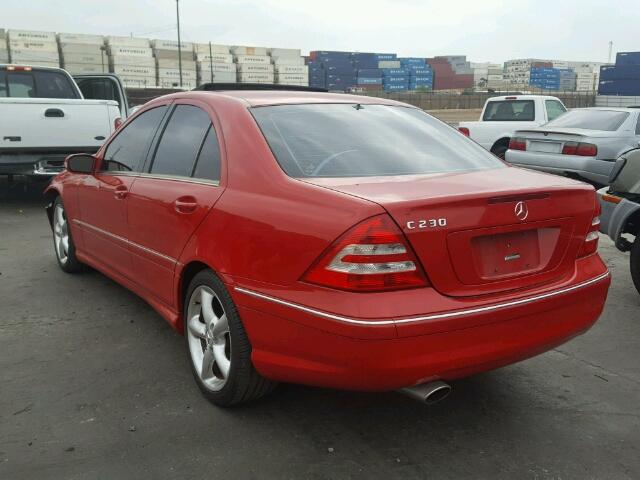 WDBRF52H26A854544 - 2006 MERCEDES-BENZ C GENERATI RED photo 3