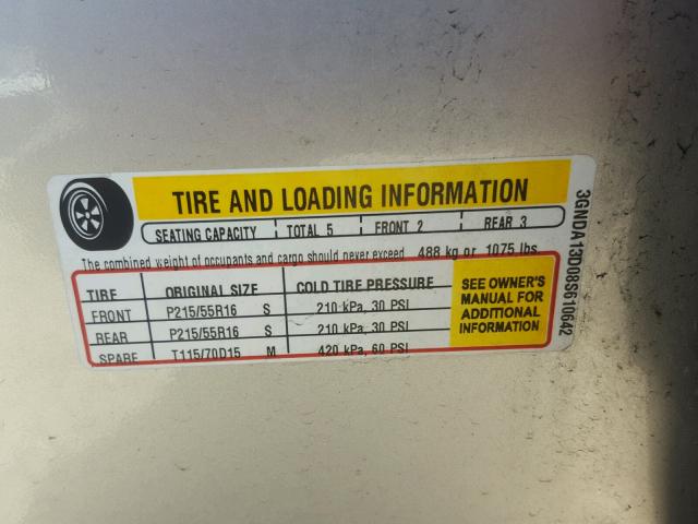 3GNDA13D08S610642 - 2008 CHEVROLET HHR LS SILVER photo 10