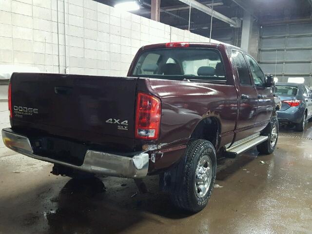 3D7KU28D04G177316 - 2004 DODGE RAM 2500 MAROON photo 4