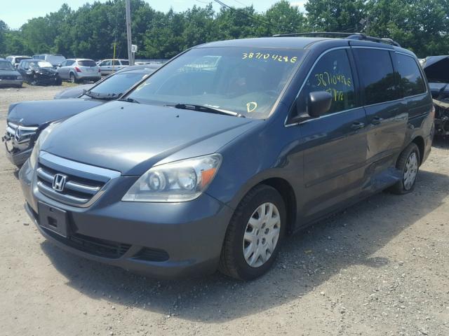 5FNRL38205B111646 - 2005 HONDA ODYSSEY LX BLUE photo 2