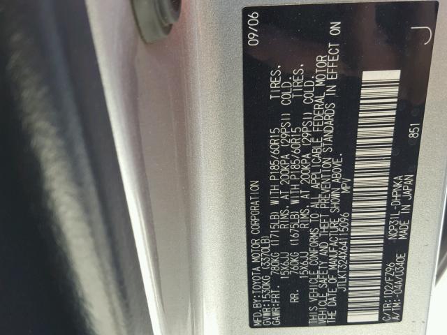 JTLKT324X64115096 - 2006 TOYOTA SCION XB Сұр фото 10