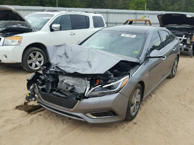 KMHE34L30HA065586 - 2017 HYUNDAI SONATA HYB GRAY photo 2