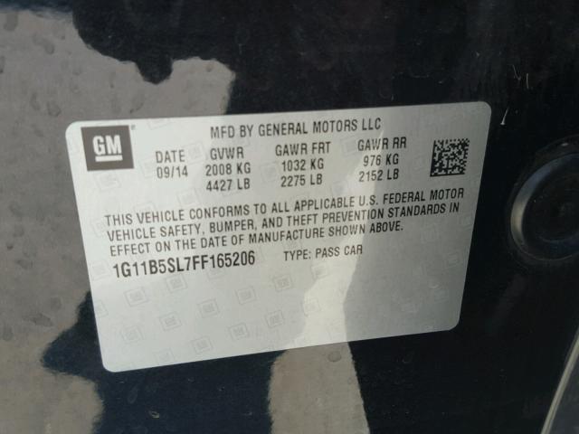 1G11B5SL7FF165206 - 2015 CHEVROLET MALIBU LS BLACK photo 10