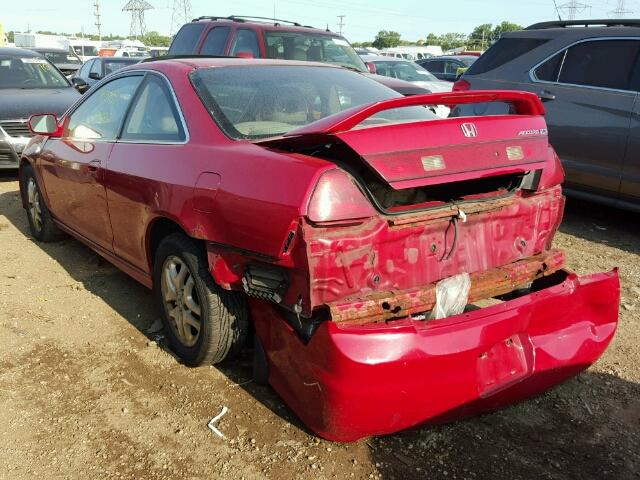 1HGCG22522A036445 - 2002 HONDA ACCORD EX RED photo 3