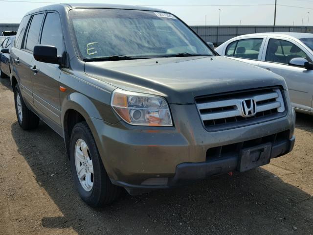 5FNYF28176B050298 - 2006 HONDA PILOT LX GREEN photo 1