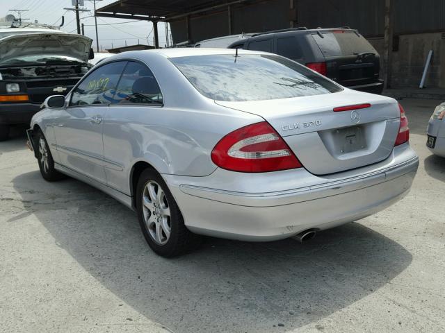 WDBTJ65J24F086850 - 2004 MERCEDES-BENZ CLK 320C SILVER photo 3