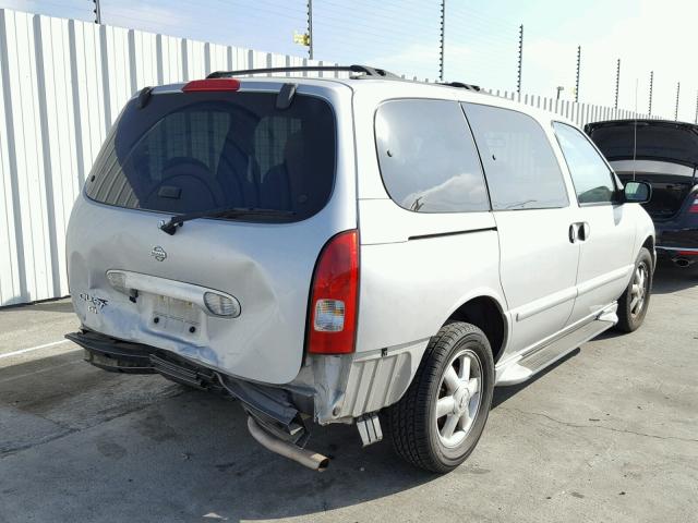 4N2ZN16T21D810107 - 2001 NISSAN QUEST SE SILVER photo 4