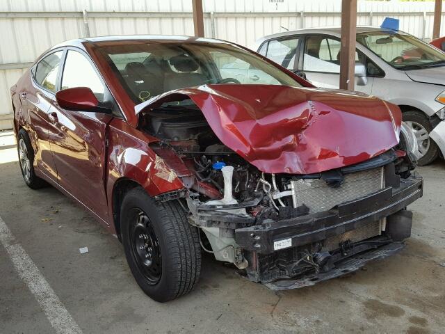 5NPDH4AE6GH779414 - 2016 HYUNDAI ELANTRA BURGUNDY photo 1