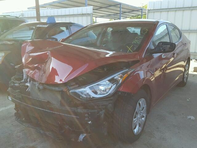 5NPDH4AE6GH779414 - 2016 HYUNDAI ELANTRA BURGUNDY photo 2