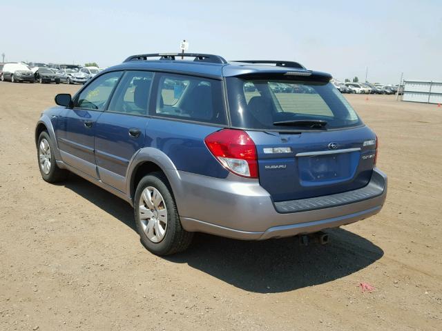 4S4BP60C787353772 - 2008 SUBARU OUTBACK BLUE photo 3