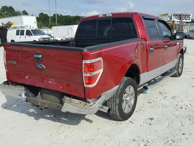 1FTEW1C87AFC87900 - 2010 FORD F150 RED photo 4