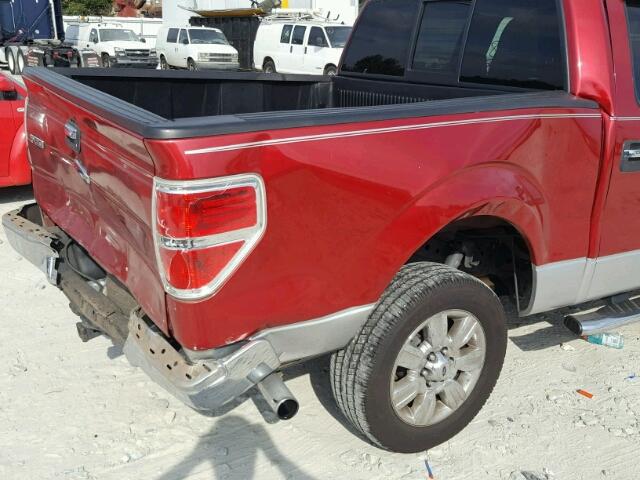 1FTEW1C87AFC87900 - 2010 FORD F150 RED photo 9