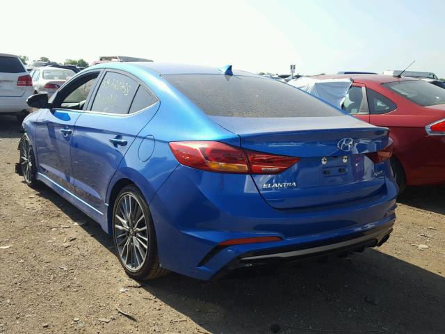 KMHD04LBXHU335322 - 2017 HYUNDAI ELANTRA SP BLUE photo 3