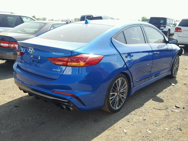 KMHD04LBXHU335322 - 2017 HYUNDAI ELANTRA SP BLUE photo 4