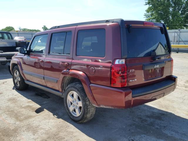 1J8HG48K87C607535 - 2007 JEEP COMMANDER MAROON photo 3