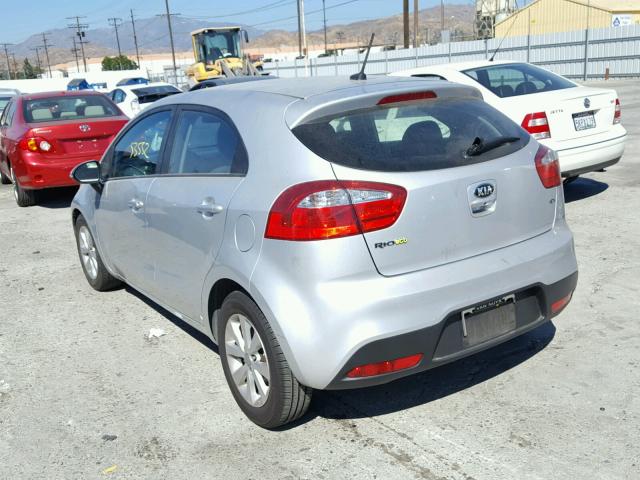 KNADN5A39F6452766 - 2015 KIA RIO EX SILVER photo 3