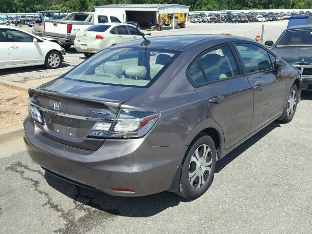 19XFB4F21EE001824 - 2014 HONDA CIVIC HYBR BROWN photo 4