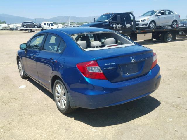 2HGFB2F92CH530932 - 2012 HONDA CIVIC EXL 蓝色 照片 3