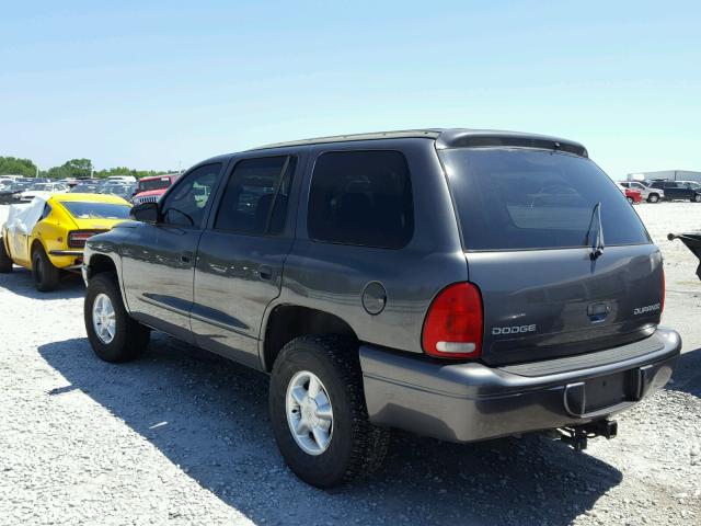 1B4HS38N32F162720 - 2002 DODGE DURANGO SP GRAY photo 3