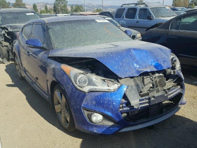 KMHTC6AE1EU183048 - 2014 HYUNDAI VELOSTER BLUE photo 1