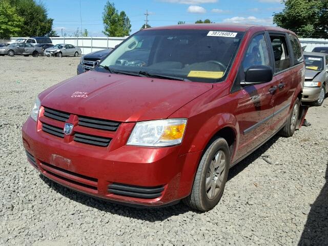 1D8HN44H08B139204 - 2008 DODGE GRAND CARA RED photo 2