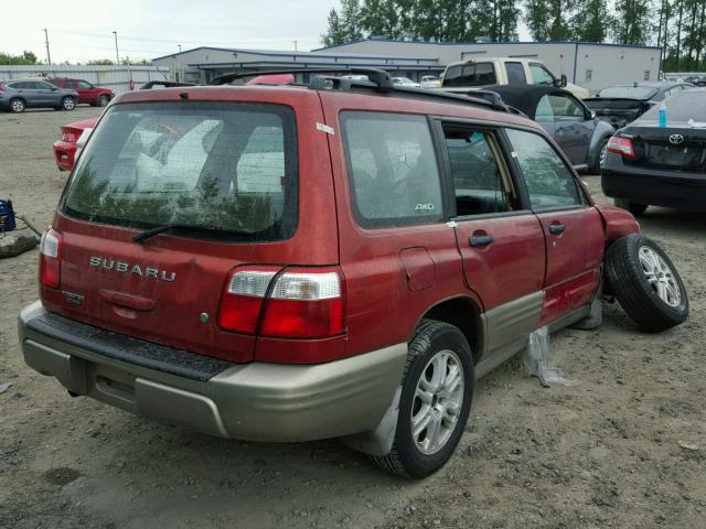 JF1SF65541H702040 - 2001 SUBARU FORESTER S BURGUNDY photo 4