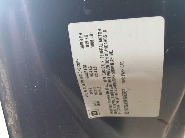 1G1NE52M1X6260587 - 1999 CHEVROLET MALIBU LS BLUE photo 10