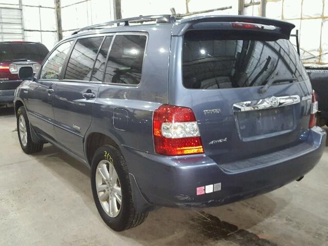 JTEEW21A670042511 - 2007 TOYOTA HIGHLANDER BLUE photo 3