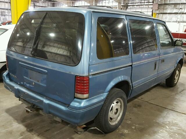 2P4GH2531RR587362 - 1994 PLYMOUTH VOYAGER BLUE photo 4
