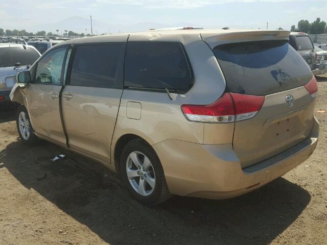 5TDKA3DC1BS007874 - 2011 TOYOTA SIENNA BAS GOLD photo 3