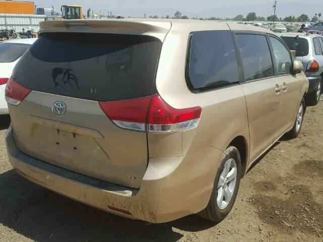 5TDKA3DC1BS007874 - 2011 TOYOTA SIENNA BAS GOLD photo 4