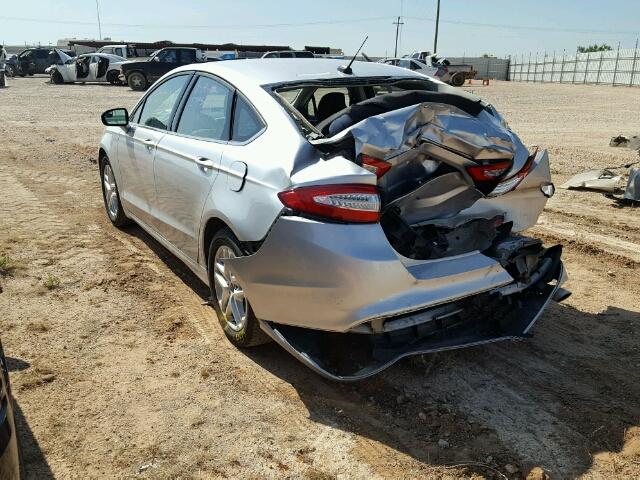 1FA6P0H78E5386139 - 2014 FORD FUSION SE SILVER photo 3