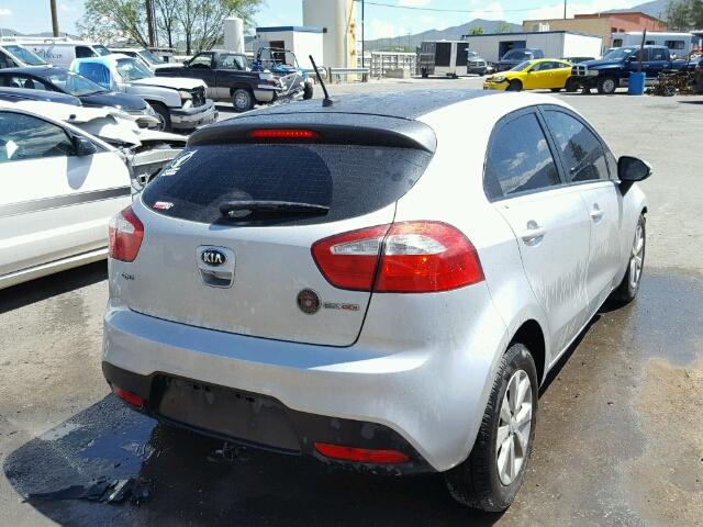 KNADN5A35D6240184 - 2013 KIA RIO EX SILVER photo 4