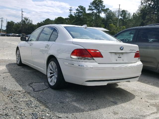 WBAHN83527DT66505 - 2007 BMW 750 WHITE photo 3