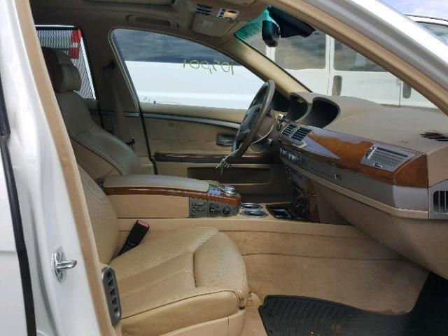 WBAHN83527DT66505 - 2007 BMW 750 WHITE photo 5