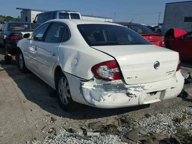 2G4WD562051304506 - 2005 BUICK LACROSSE C WHITE photo 3