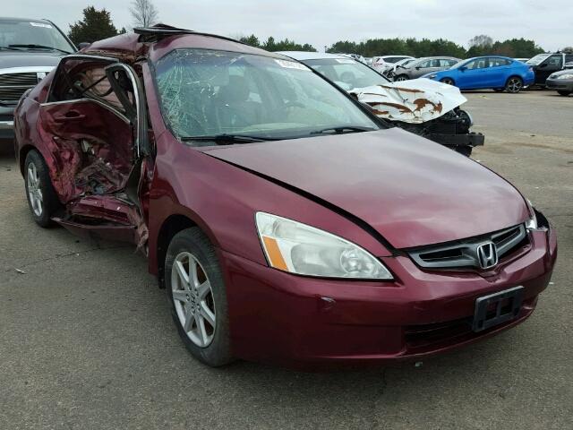 1HGCM66563A048027 - 2003 HONDA ACCORD EX MAROON photo 1