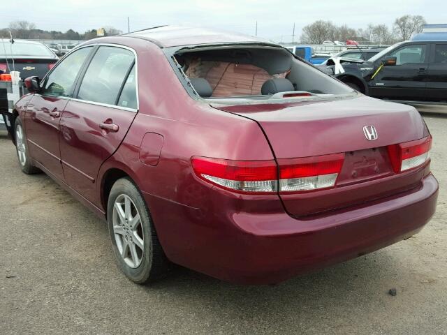 1HGCM66563A048027 - 2003 HONDA ACCORD EX MAROON photo 3