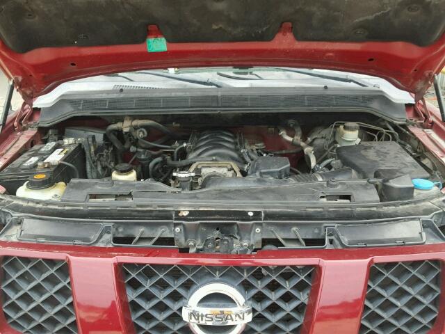 1N6AA07A46N546180 - 2006 NISSAN TITAN XE RED photo 7